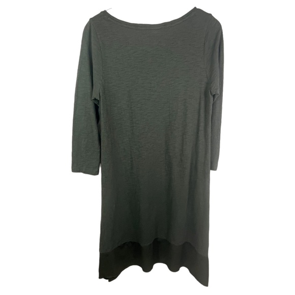 Soft Surroundings Starlight Shift Sequin Midi Dress 3/4 Sleeve Dark Olive Grey M - Picture 6 of 16